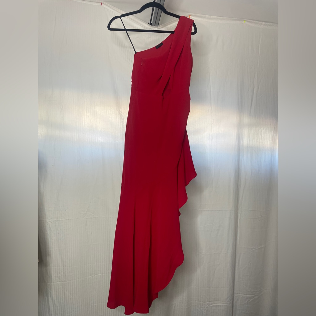 Nbd Cut Out Dress Elegant Red One-Shoulder Dress Size Small